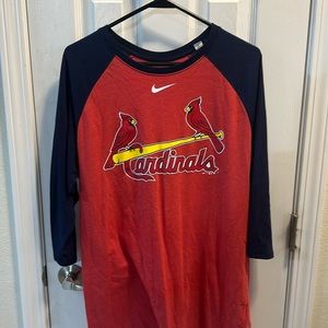 STL Cardinals 3/4 sleeve shirt, large